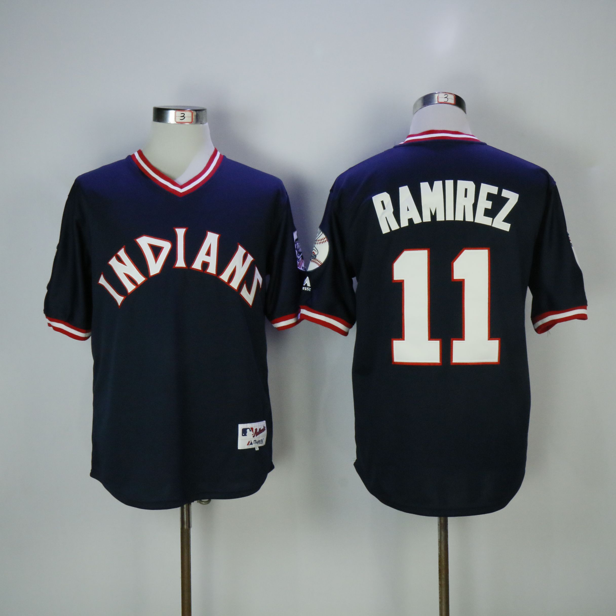 Men Cleveland Indians #11 Ramirez Blue MLB Jerseys